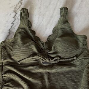 Green Scalloped Maternity swimsuit